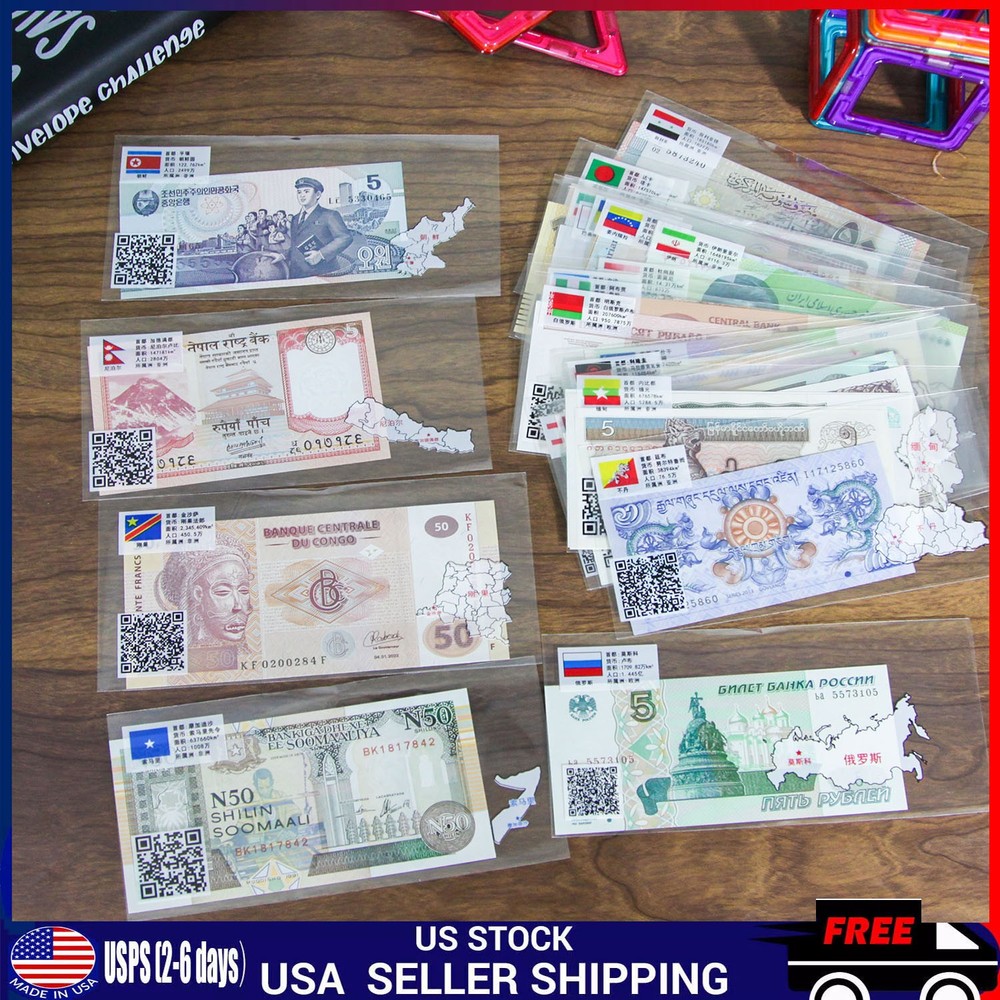 Lot 52 Different Mix World Banknotes From 52 Different Countries UNC Collections