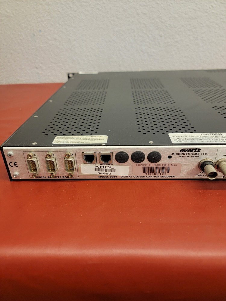 Evertz Model 8084 Digital Closed Captioning Encoder. Fast Shipping!
