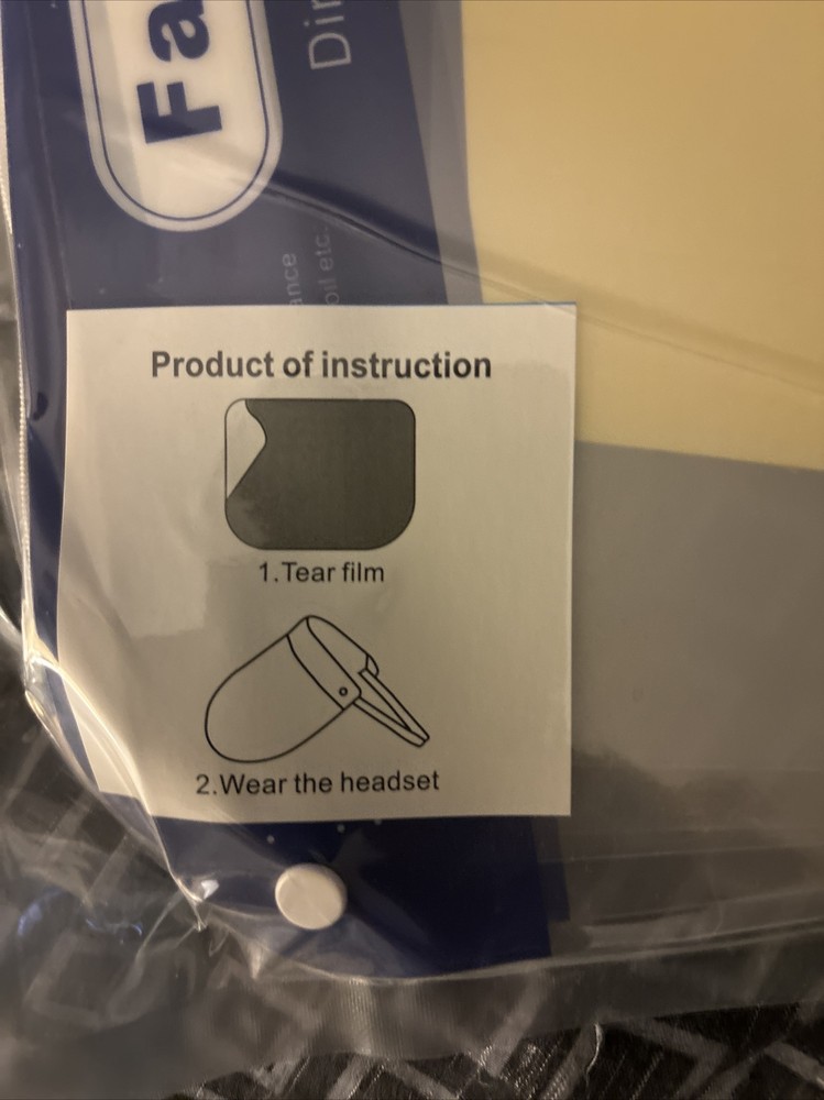Face Shield Direct Splash Protection 5 Pk Adjustable Head Band