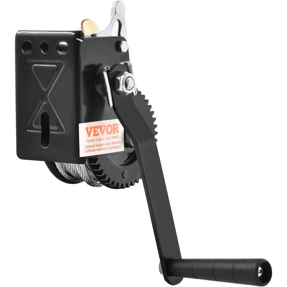 800lb Capacity Crank Winch 33ft Steel Rope Quick Install Secure Lock