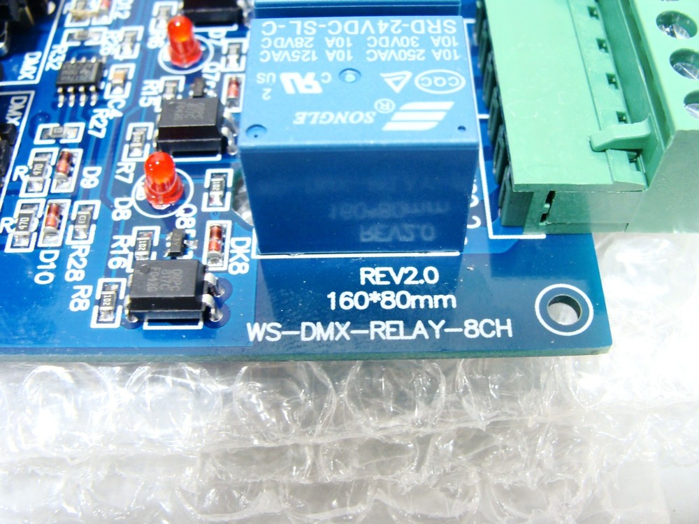 DMX Relay Switch Decoder DMX512 8ch LED Lighting Controller P/N WS-DMX-RELAY-8CH