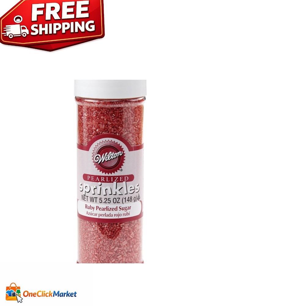 Elegant Ruby Red Edible Pearlized Sugar for Decorating Desserts - 5.25oz