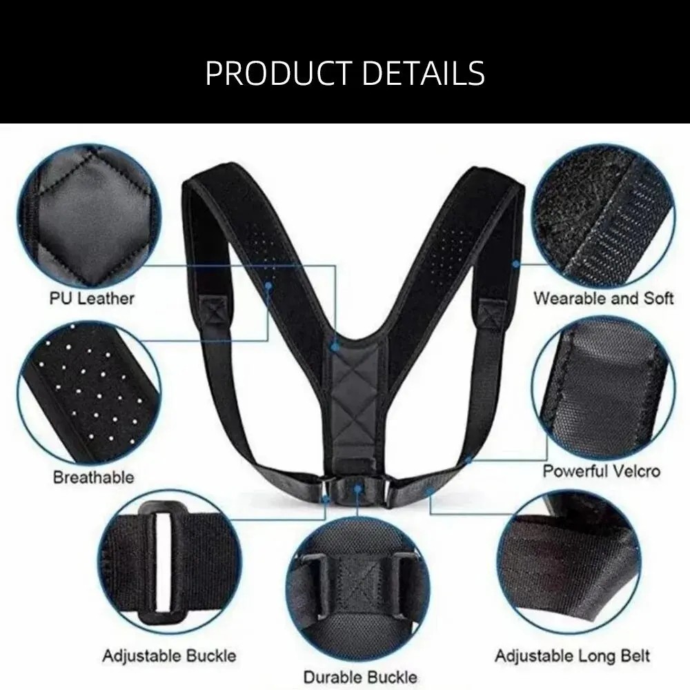 Adjustable Posture Corrector Back Shoulder Support Correct Brace Belt Men Women