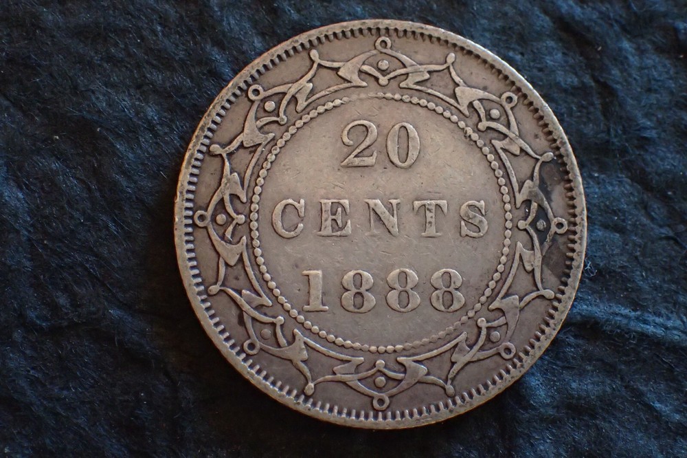 1888,   20 Cents,  Newfoundland,  Canada