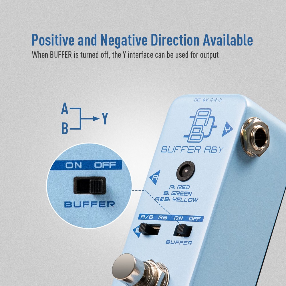 SONICAKE Line Selector AB Switch Mini Guitar Effects Pedal Hook and Loop Tape