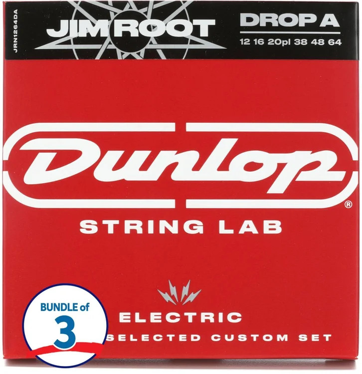 Dunlop JRN1264DA Jim Root Electric Strings - .012-.064 Drop A (3-pack)