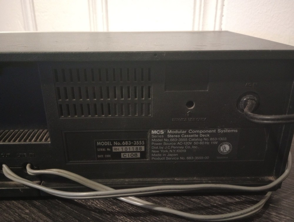 VTG Modular Component Systems MCS Series 683-3555 Stereo Cassette Deck Tested