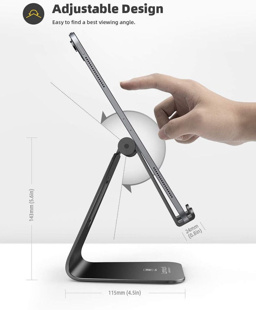 Tablet Stand, Tablet Holder for Desk - Multi-Angle Adjustable Tablet Desktop Doc
