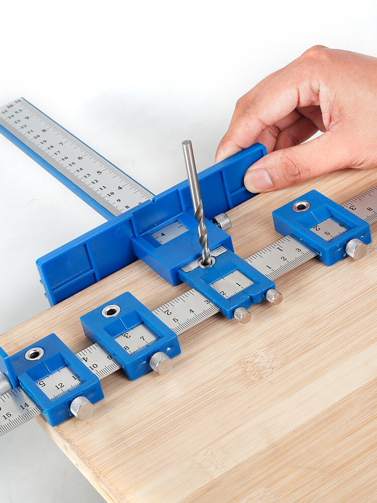 Cabinet Hardware Jig Adjustable Punch Locator Handle Template Tools Drill Guide