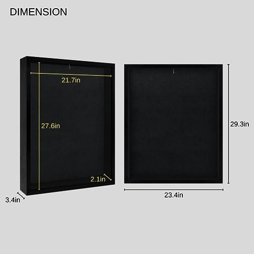 Premium Solid Wood Display Case, 22" x 28", Plexiglass Front, Linen