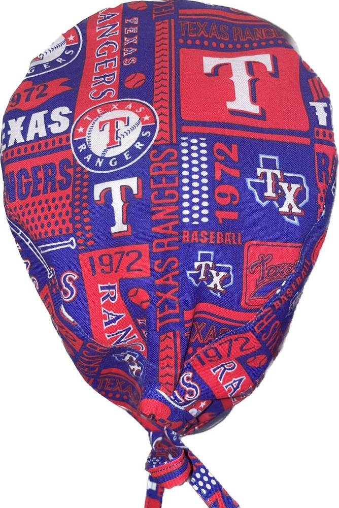 MLB Texas Rangers Squares Scrub Hat Chemo Cap