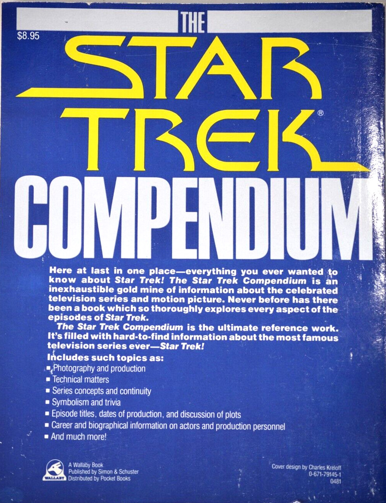 Star Trek Compendium Complete Reference Work from 1981 by Allan Asherman