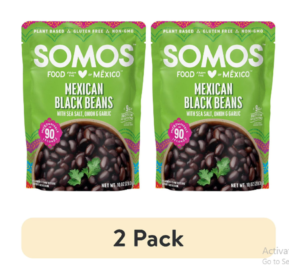 (2 pack) SOMOS Mexican Black Beans, 10 oz Pouch