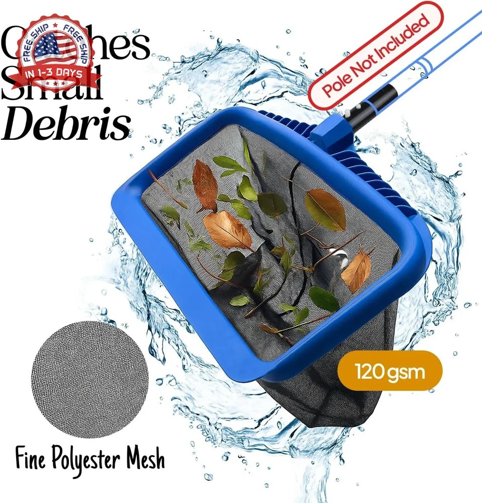 Lime Ultra-Durable Pool Skimmer Net - Deep Fine Mesh for Efficient Leaf & Debris