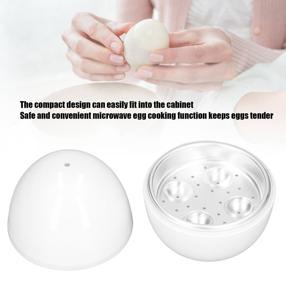 Hard Boiled Egg Cooker 4 Eggs Capacity Compact Design ABS Material Egg Shape
