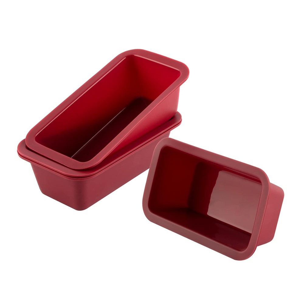 Silicone Mini Loaf Pan Set of 4, NonStick Easy Release Rectangle Silicone Mini C