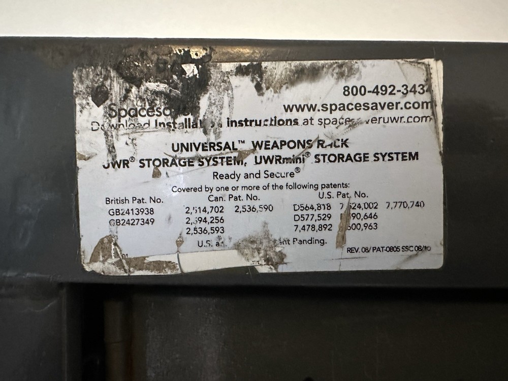 Spacesaver Universal Weapons Rack Gun Safe Locker