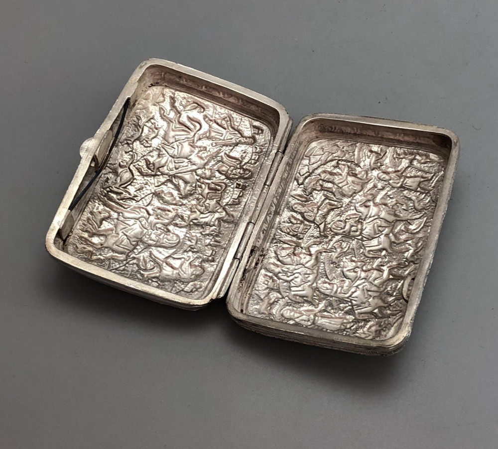 Antique Eastern SIlver Cigarette Case 100g ILZX