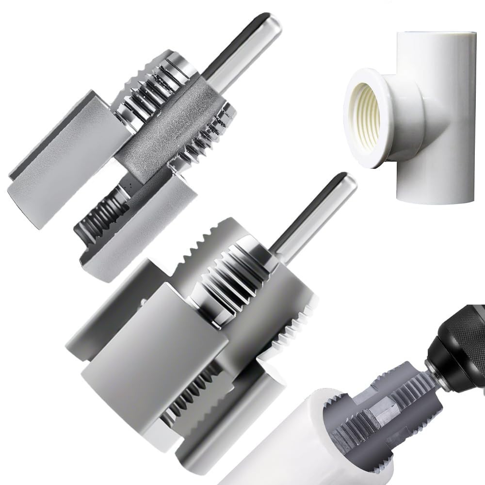 2 PCS Pipe Thread Cutting Tool-Integrated Internal & External Pipe Threading Too