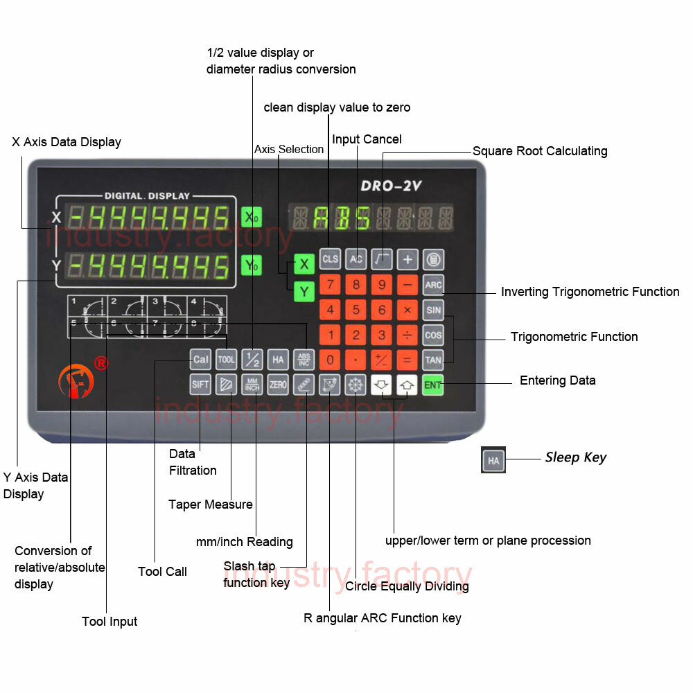 Linear Scale 100~2000mm Digital Readout DRO Display Glass Sensor for Mill Lathe
