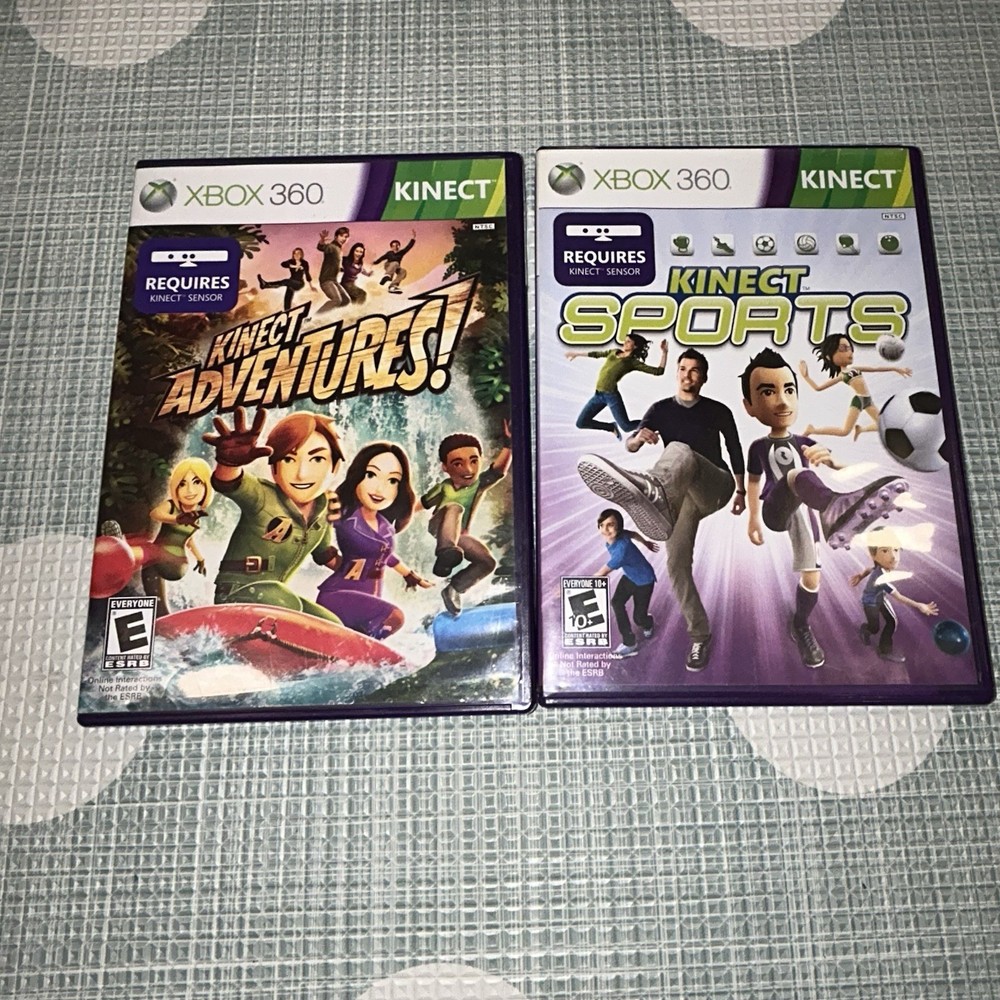 Microsoft Xbox 360 Kinect Sensor Bar Bundle w/AC Adapter + 2 Random Games TESTED