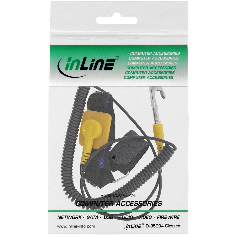 InLine Anti-static Bracelet Adjustable Strap Ground Cable 55553