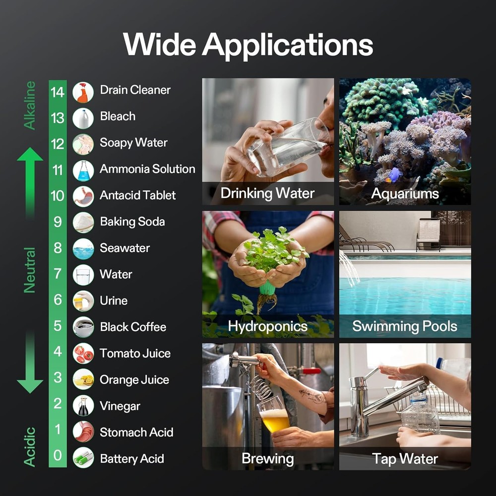 Digital pH Meter Pen Tester Hydroponics Pool Aquarium