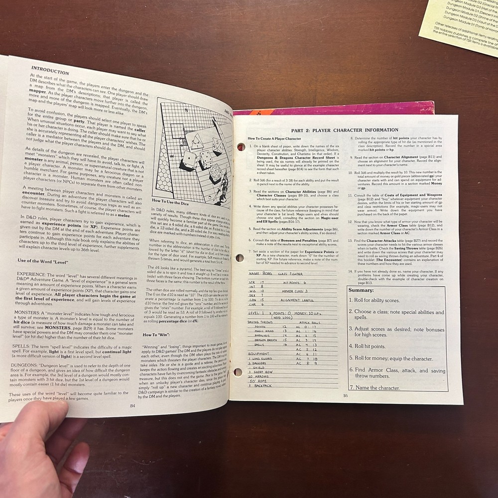 Lot Dungeons & Dragons Basic Rule Book #2014 TSR 1981 & Dungeon Module B2 #9034