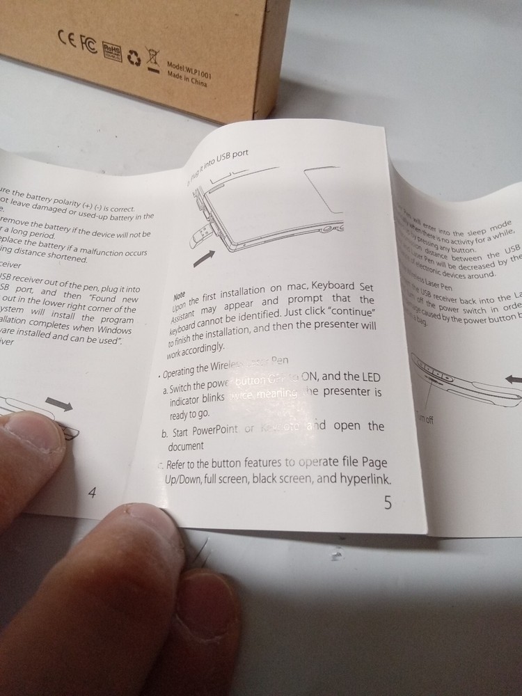 ELEKETE WIRELESS PRESENTER WITH LEASER POINTER PRESENTATION CLICKER,330FT