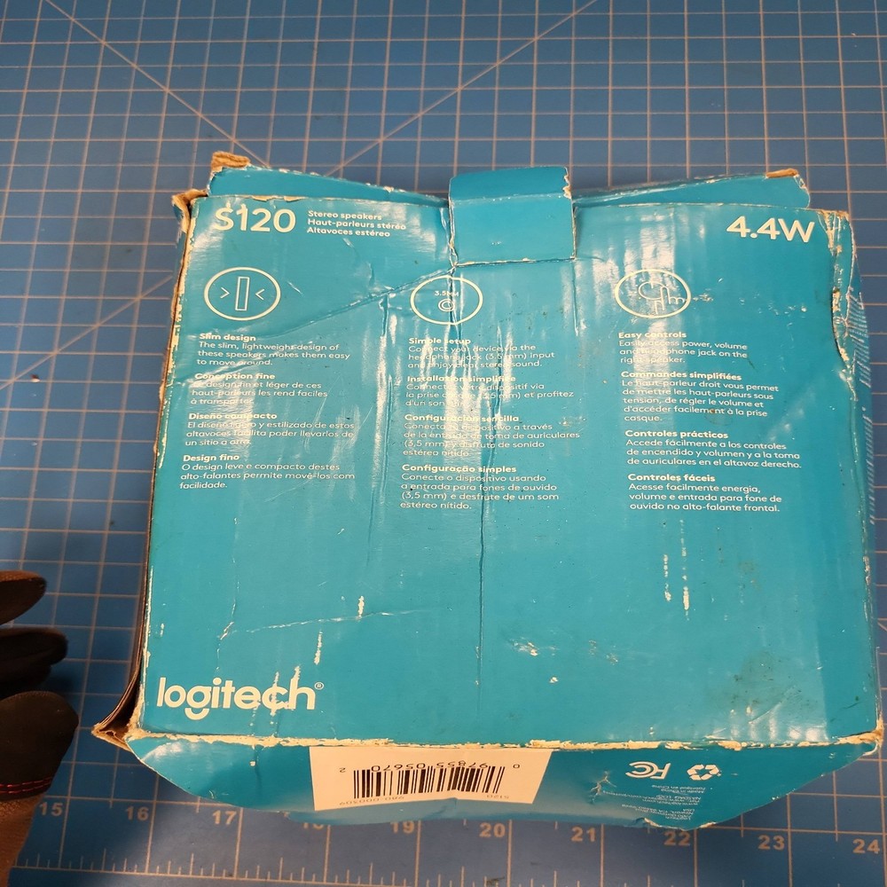 Logitech S120 PC Speakers Black Stereo 3.5mm Input Volume Control Compact Design