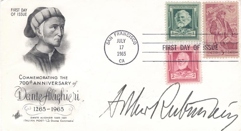 ARTHUR RUBINSTEIN - FIRST DAY COVER SIGNED
