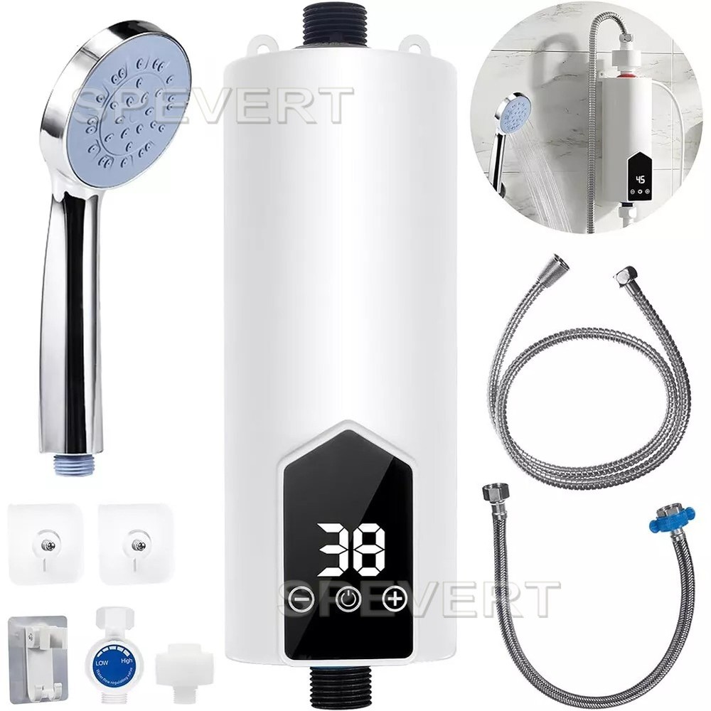 5500W/3500W Electric Instant Water Heater Tankless Tap Hot Shower Bath Kitchen