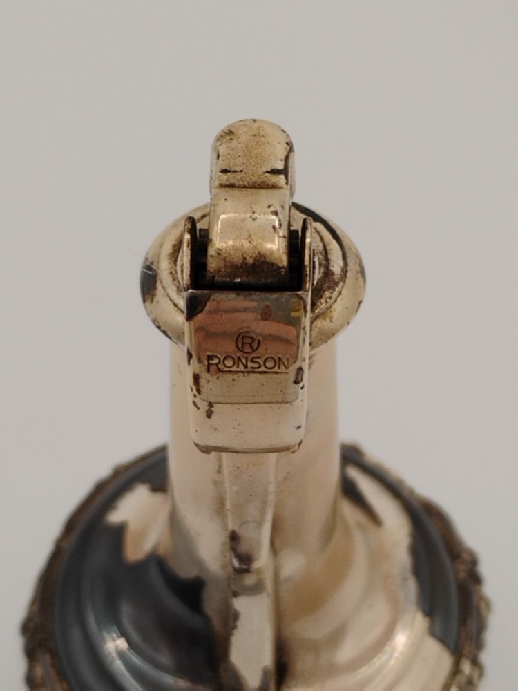 Vintage Ronson Decanter Silver Plated 4.5" Table Lighter, Untested