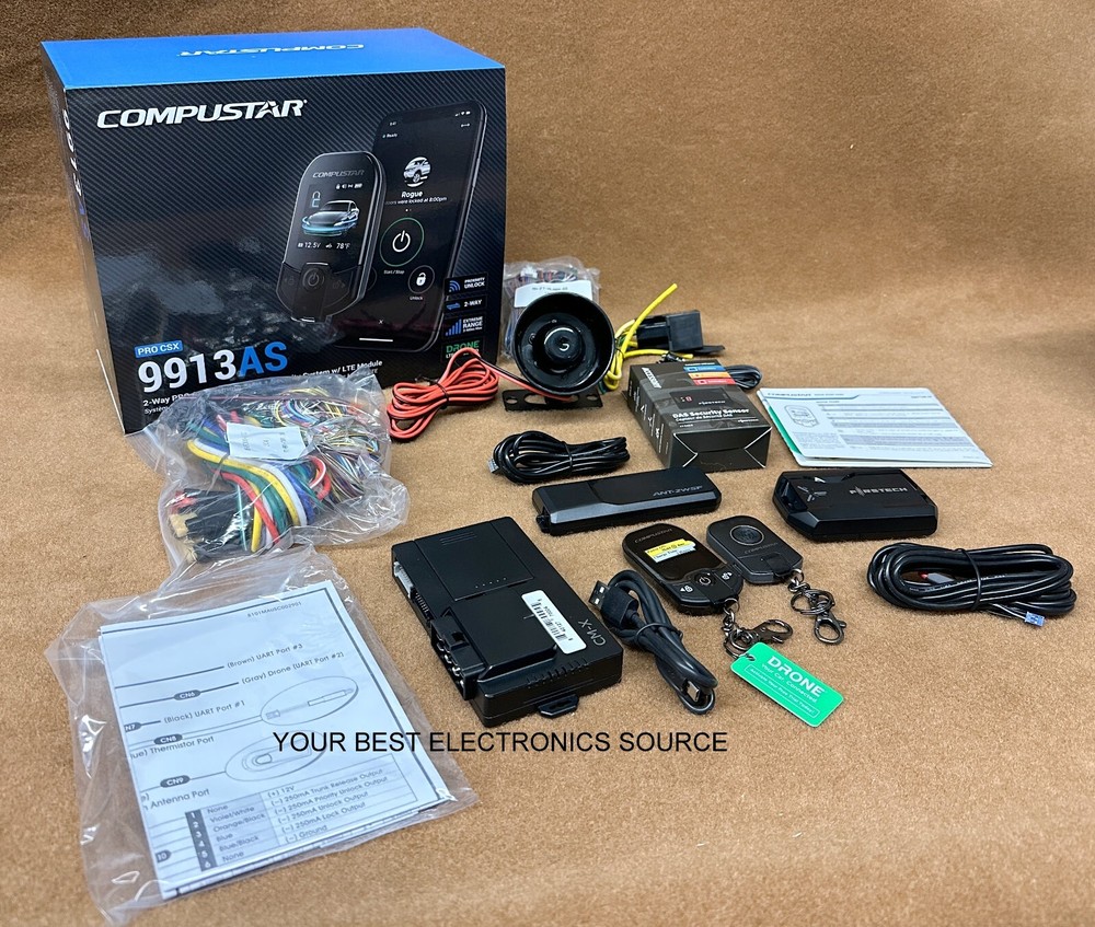 NEW COMPUSTAR CSXP9913-AS 2-Way Remote Start/Alarm, LCD Remote, DRONE Module