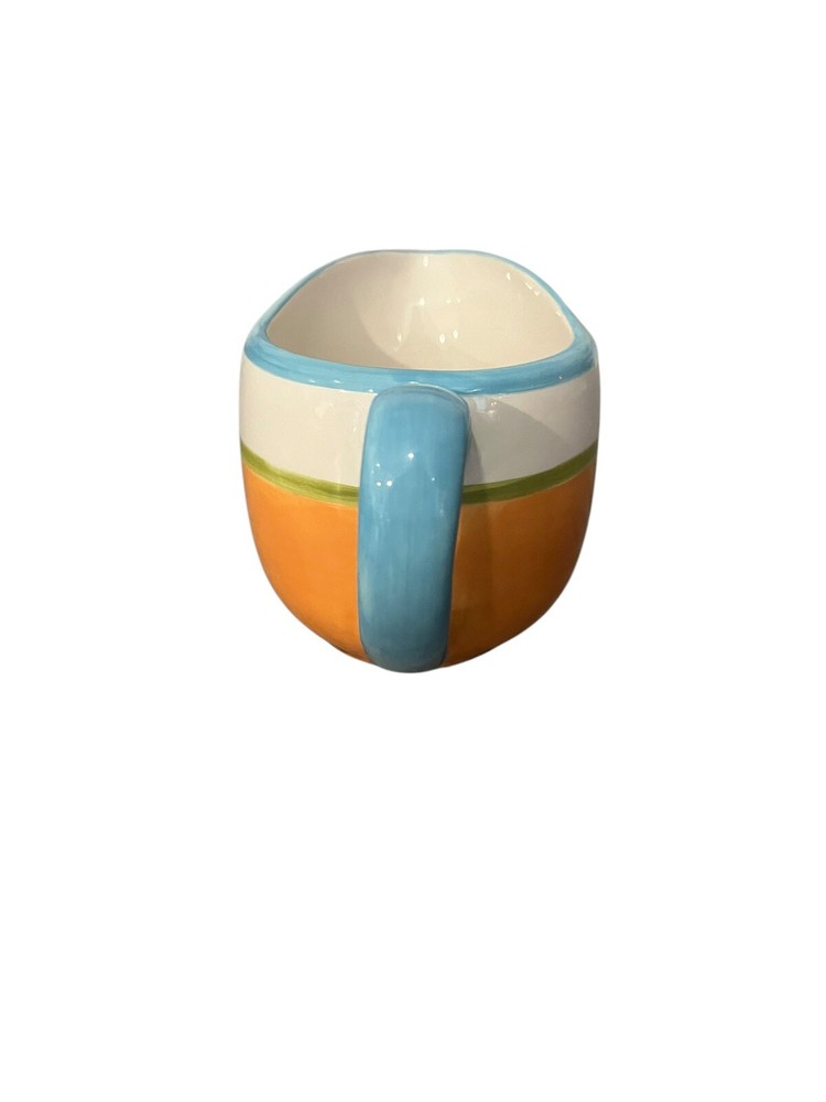 Dansk Handpainted Orange Blue Ceramic Creamer