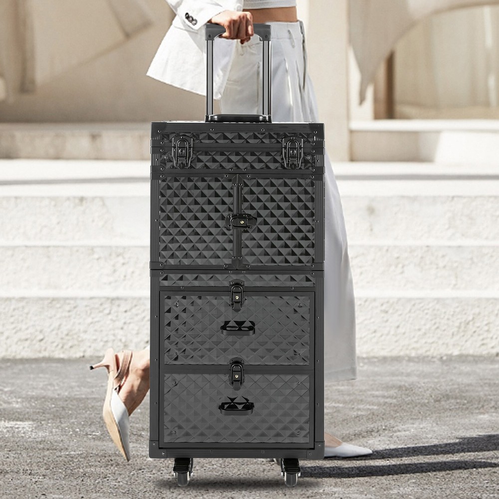 Rolling Cosmetic Case Hairdressing Rolling Case Makeup Rolling Train Case