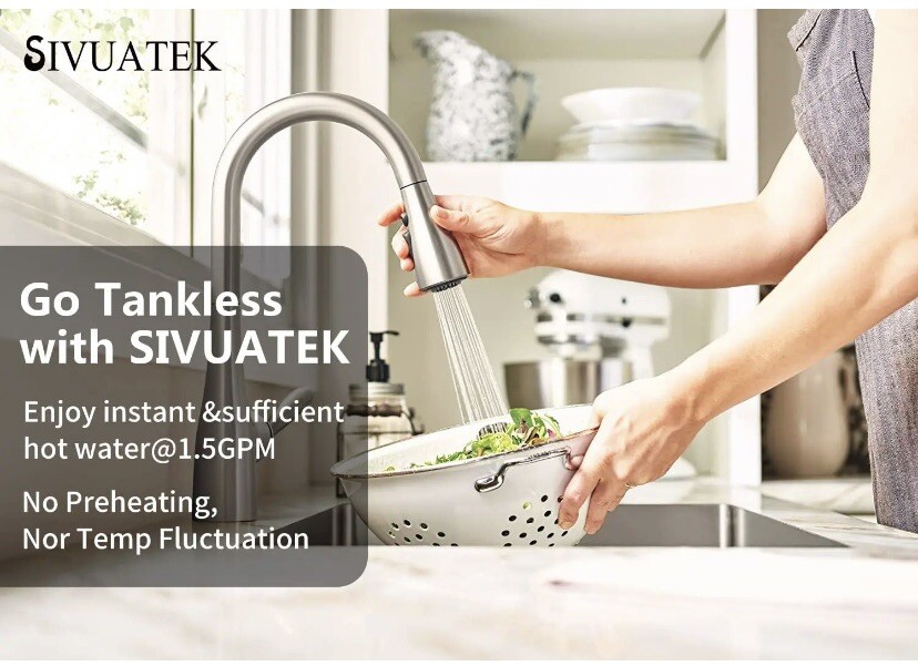 Electric Tankless Water Heater, SIVUATEK on Demand Water Heater Electric Smart C