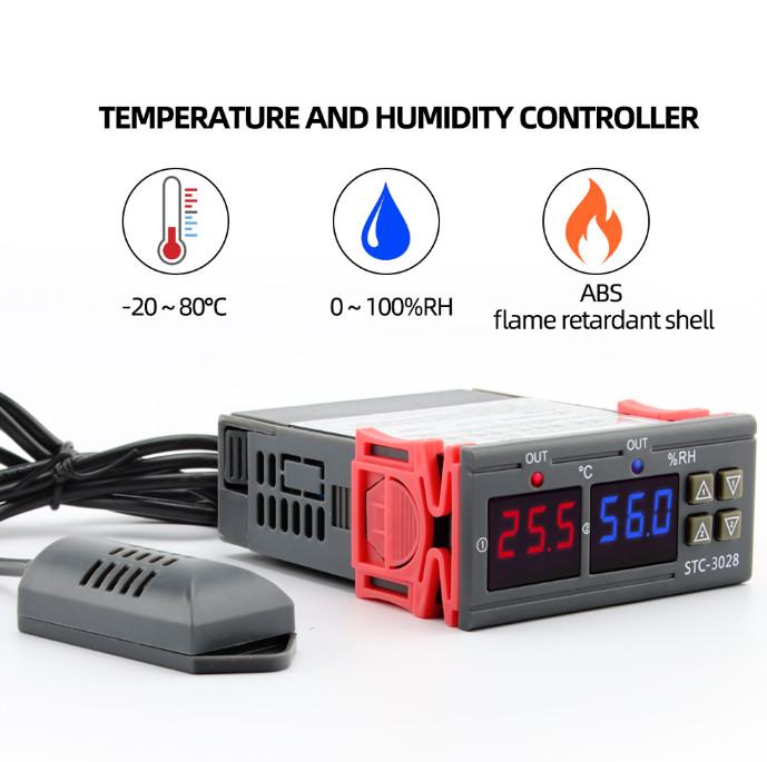 Digital Thermostat Temperature Humidity Control STC-3028 Controller Meter DC 12V
