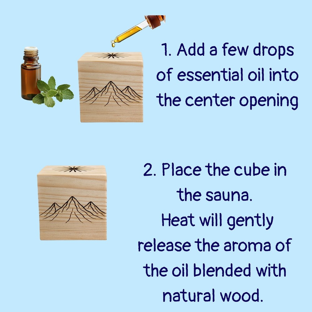 Pine Wood Sauna Oil Diffuser Cube for Essential Oils