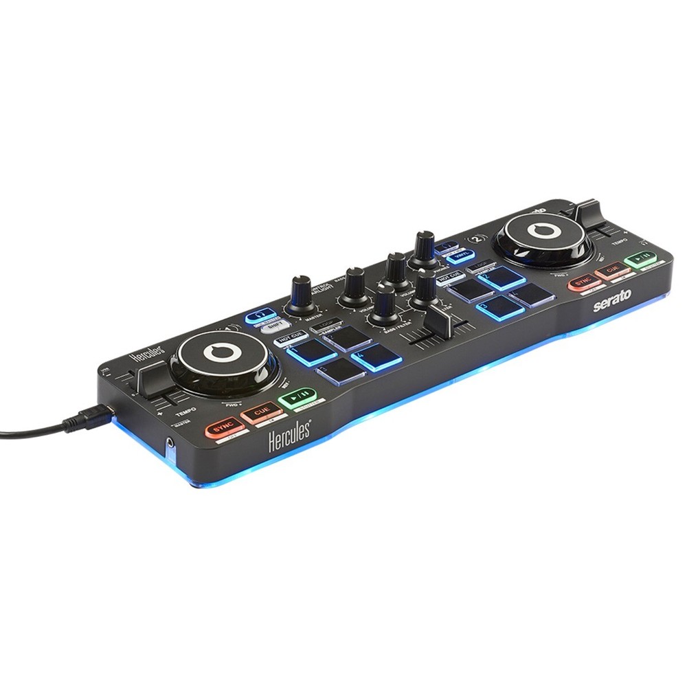 Hercules DJControl Starlight Portable Starter DJ Controller w Headphones Pack