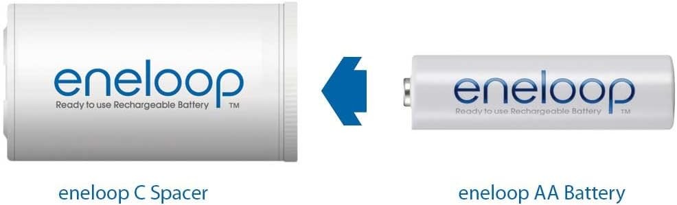 C size battery adapters use with aa rechargeable cells 4 pack