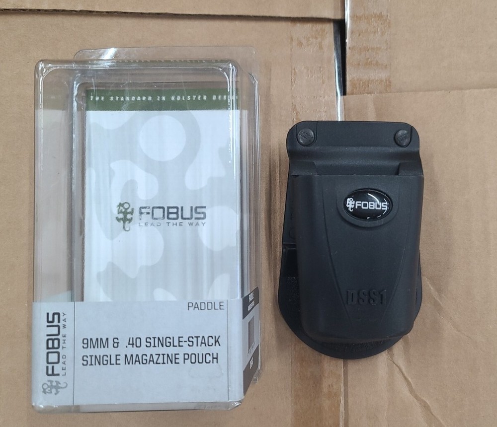 FOBUS Paddle Single Stack Magazine Pouch 9mm & .40 single Magazines, Ambi (DSS1)