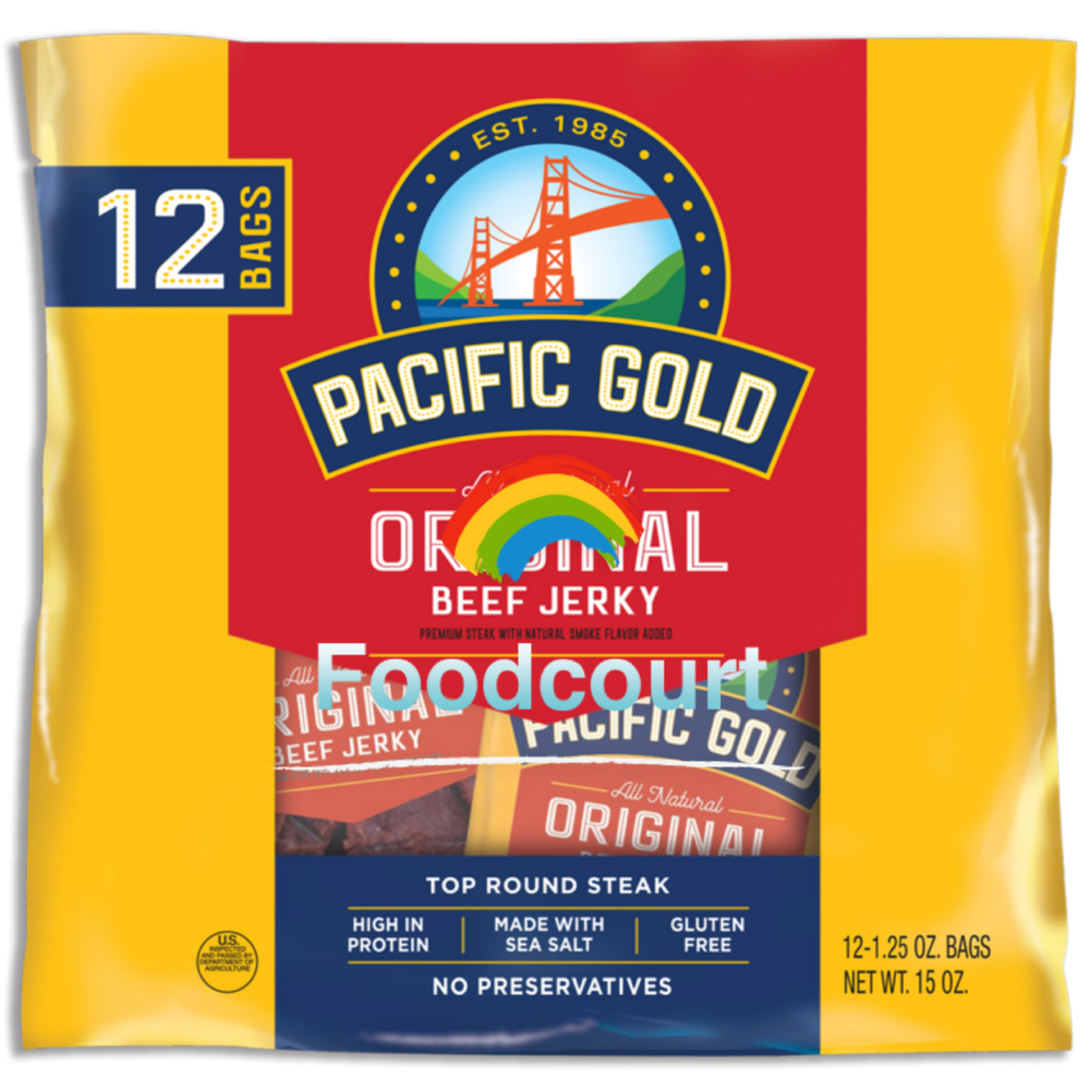 2 Packs Pacific Gold Original Beef Jerky Multi Pack 12 ct 15 oz Each Pack