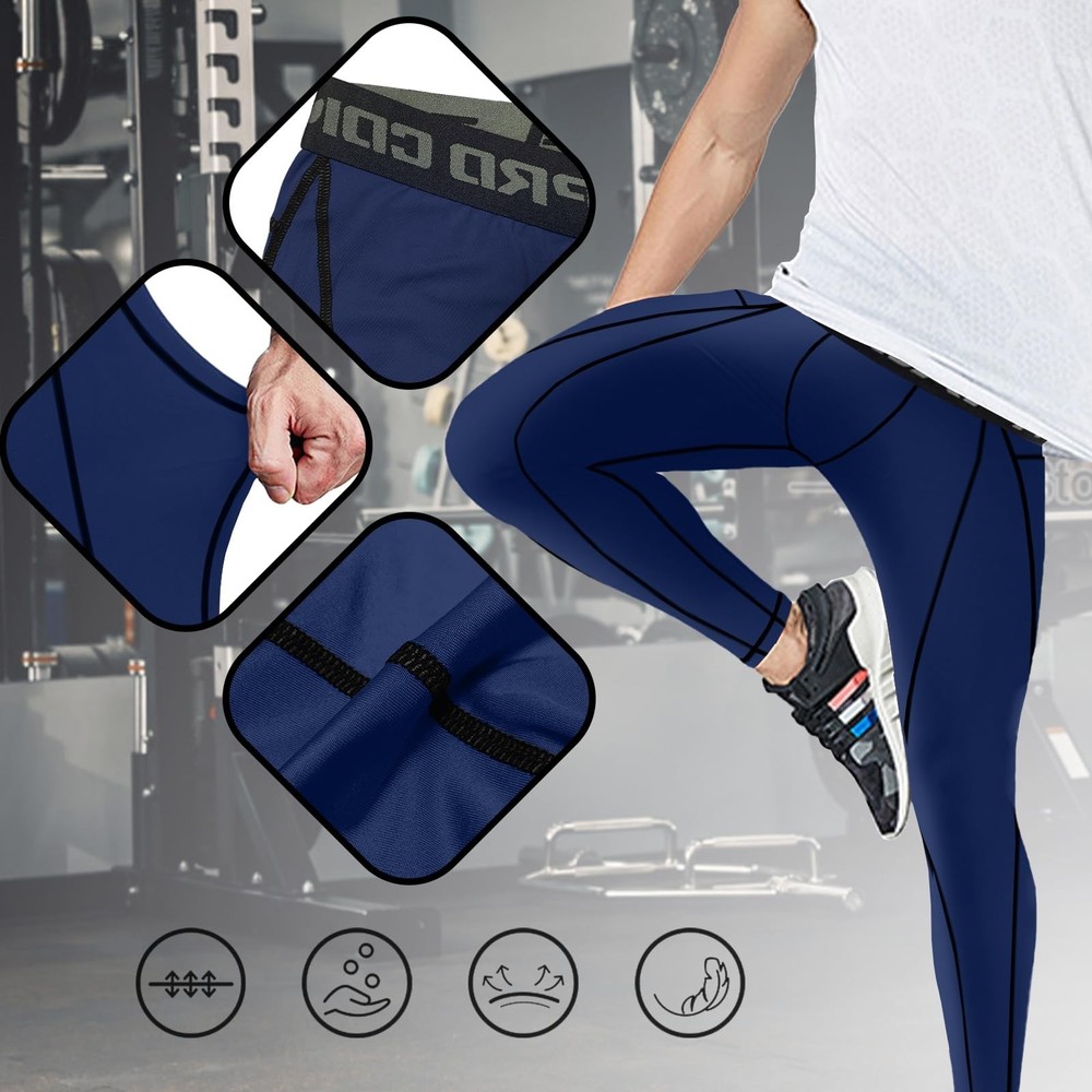 Men’s Compression Pants, Leggings Running Tights Workout Base Layer for Ba