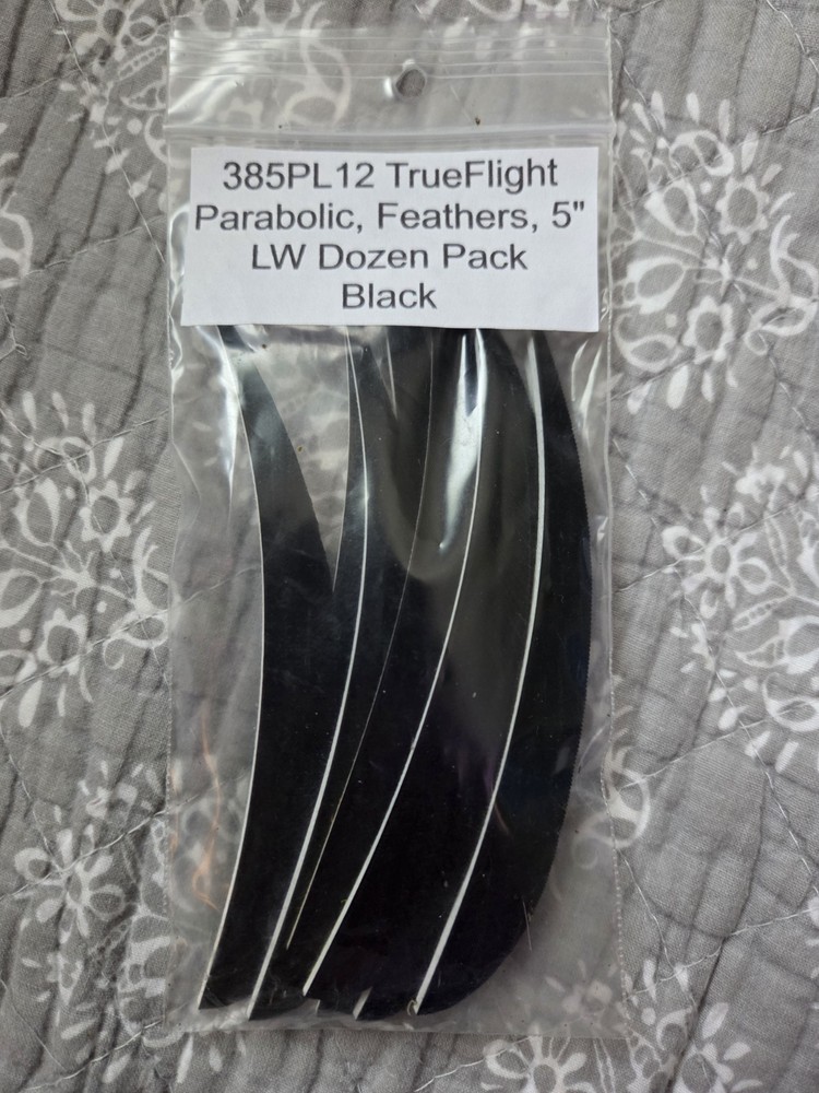 Trueflight 5" Parabolic LW Solid Black Dozen Pack