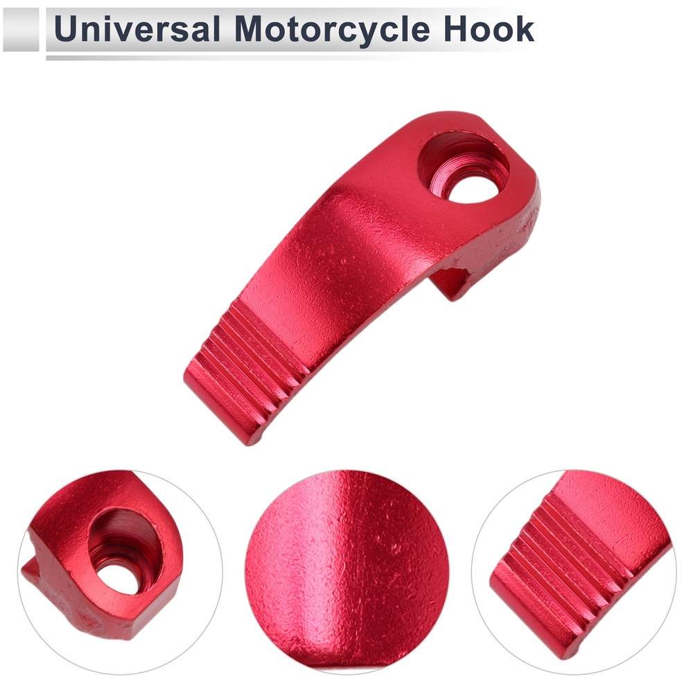 Rectangular helmet hanger hook for scooter bike, red, 1 set, 6mm