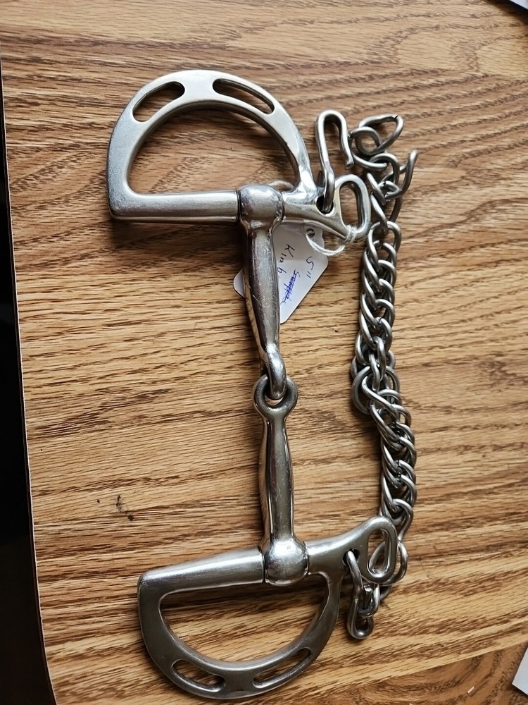 5 Inch Broken Snaffle Kimberwick Bit Chain And Hook Included