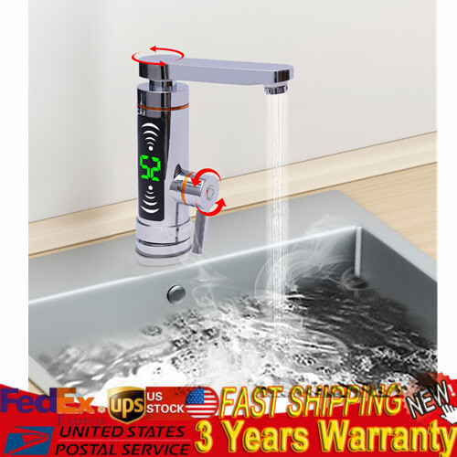 3000W Electric Hot Water Heater Faucet Tankless Instant Kitchen Bathroom Tap