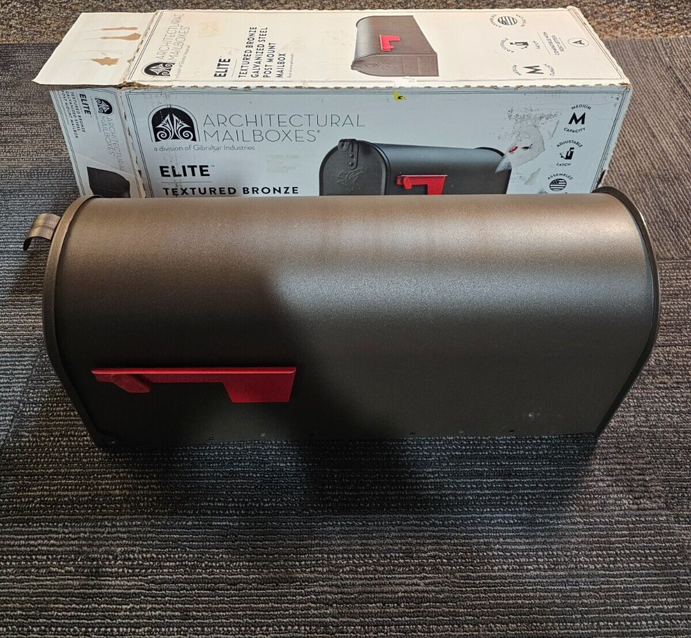 Medium Post Mount Mailbox, Durable Rust-Resistant Galvanized Steel, Elite Bronze