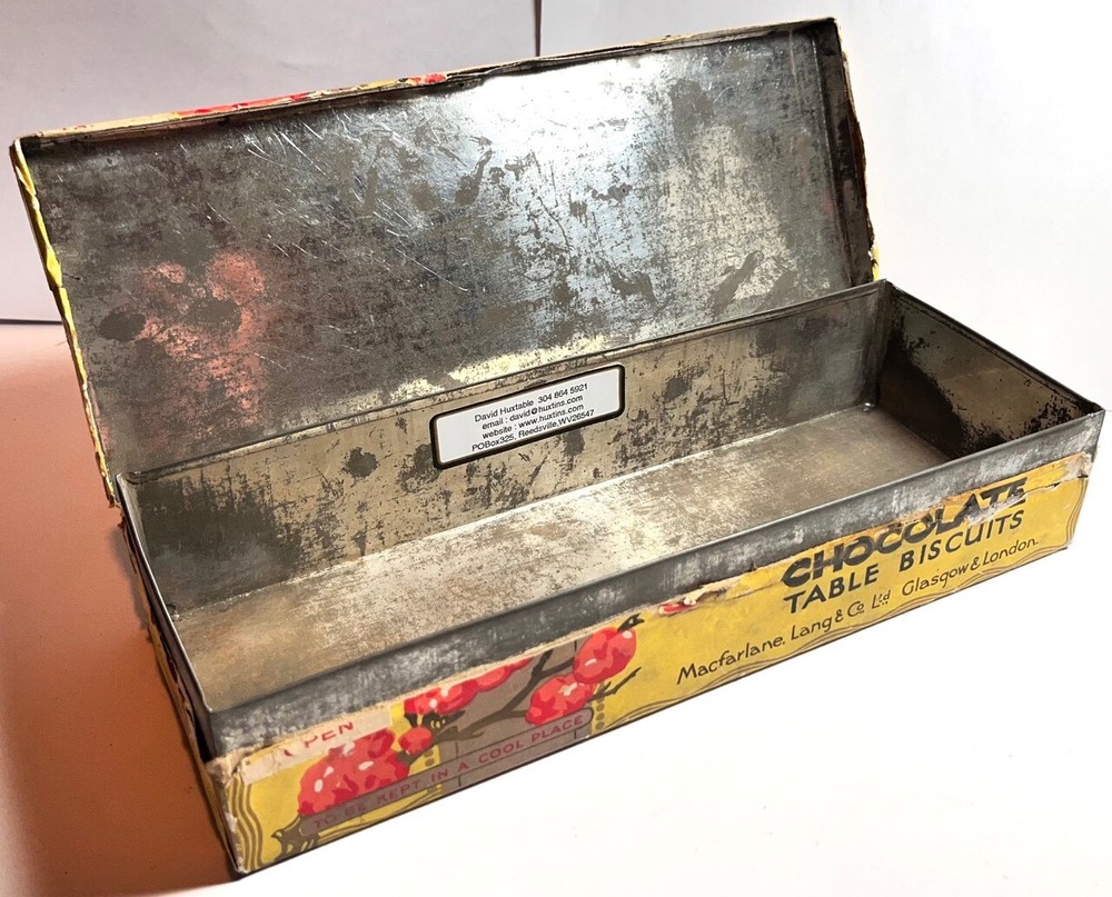 MacFarlane Lang Chocolate Table Biscuits Paper Covered Tin